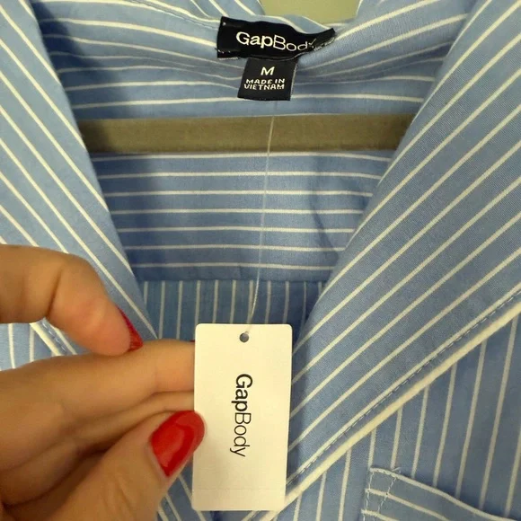 GapBody Poplin PJ Shirtdress size med w/ tags - Picture 3 of 10